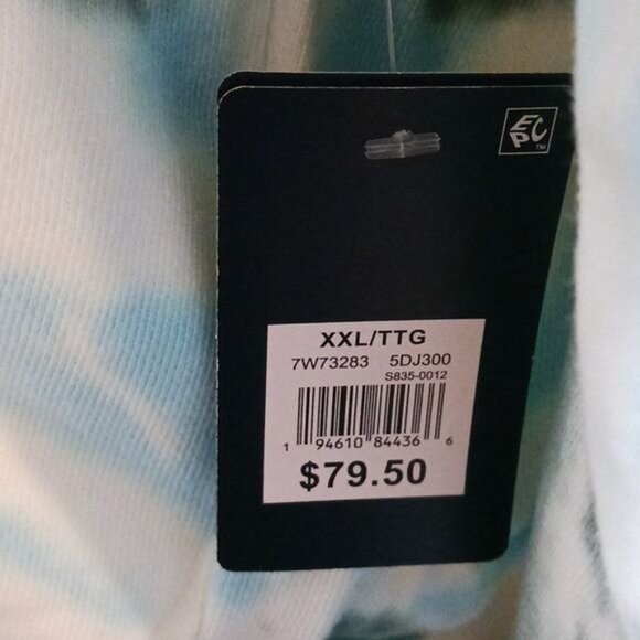 NEW Lucky Brand‎ Crew Neck Cropped Blue Green Tie-Dye Sweatshirt Size XXL - Picture 4 of 11